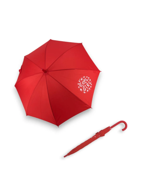 Obrázok z DERBY Dětský holový vystřelovací deštník s potiskem červená