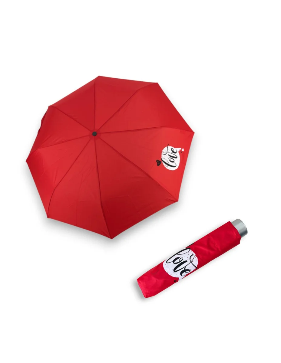 DOPPLER Mini Light Kids Red Love - dětský skládací deštník červená 722165K10