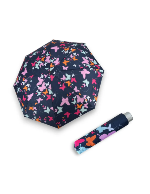 Obrázok z DOPPLER Mini Light Butterfly - dámský skládací deštník modrá