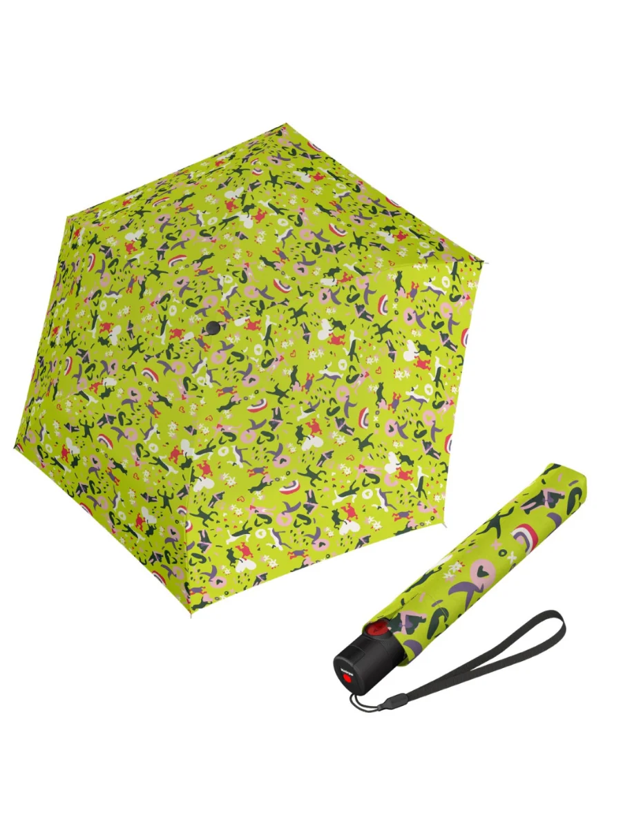 Knirps U.200 Duomatic embracing neon - elegantní dámský plně automatický deštník světle zelená 9522008672