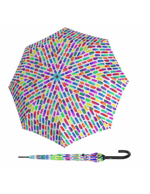 Obrázok z Knirps A.760 stick automatic create crystal elegantní holový vystřelovací deštník antracit