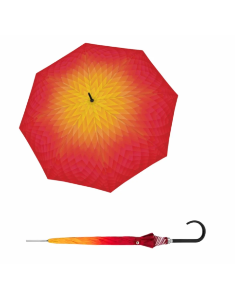 Obrázok z DOPPLER Carbonsteel Long AC Fusion red/yellow - dámský holový vystřelovací deštník žlutá