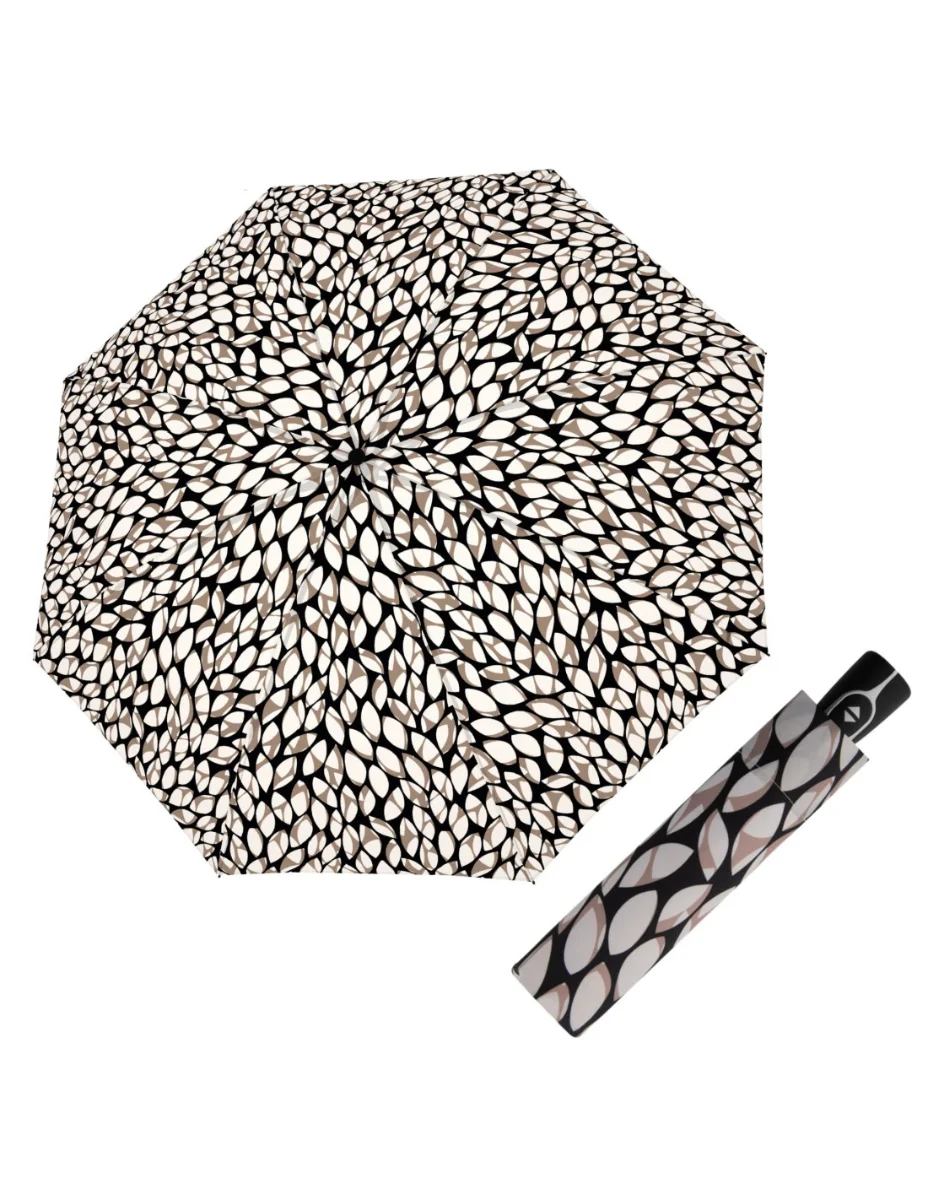 DOPPLER Fiber Magic Leaves taupe – dámský plně automatický deštník 7441465LE01