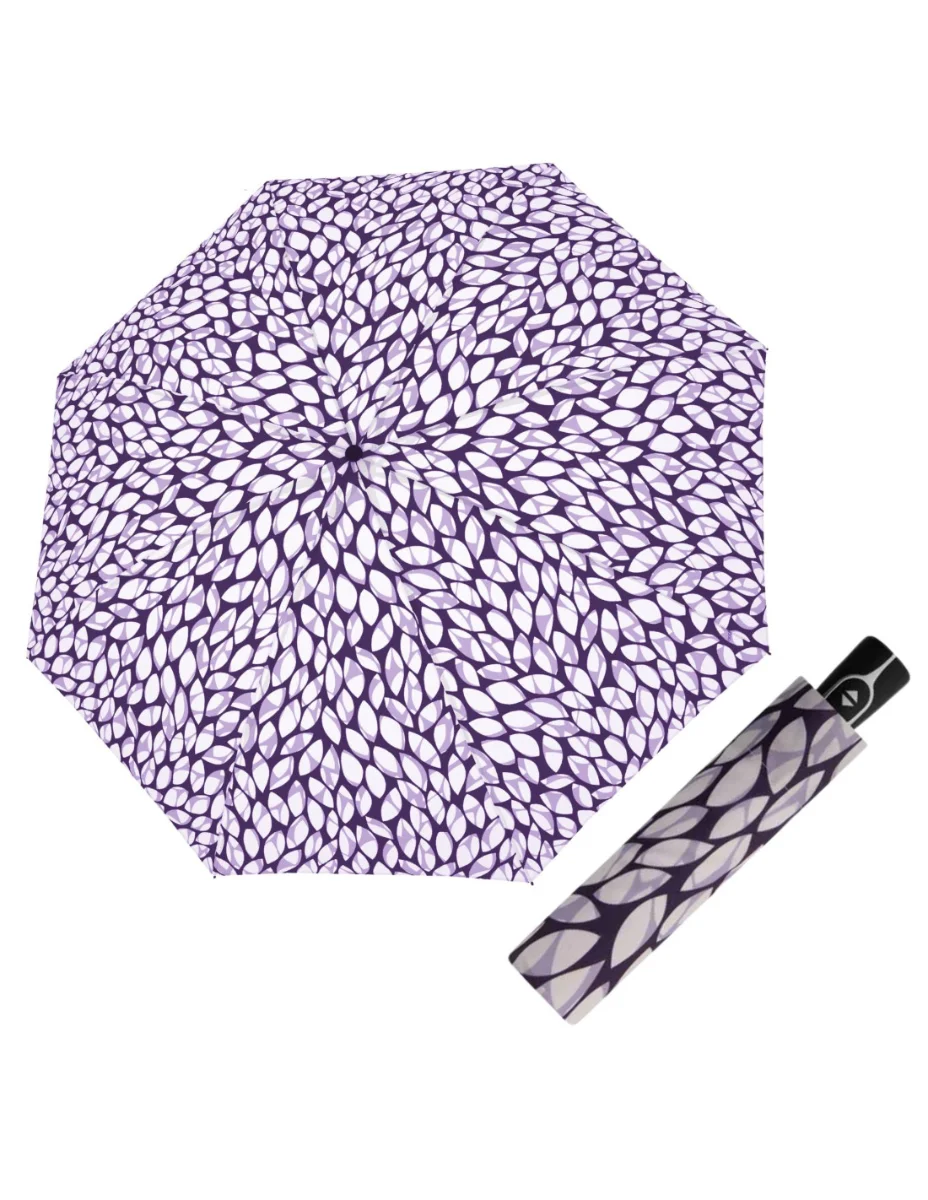 DOPPLER Fiber Magic Leaves indigo – dámský plně automatický deštník 7441465LE03