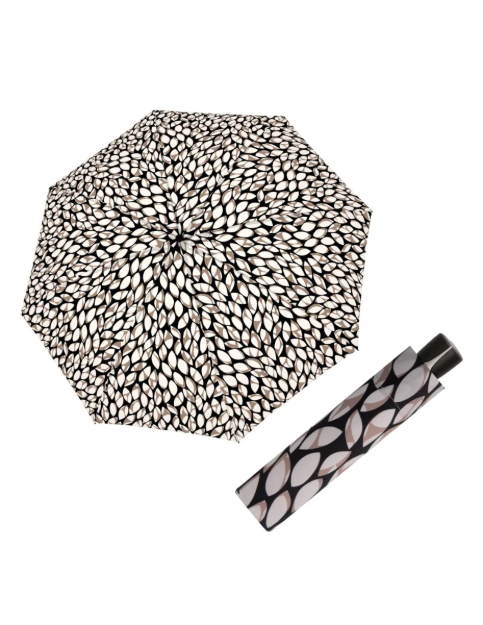 Obrázok z DOPPLER Fiber Mini Leaves taupe - dámský skládací deštník