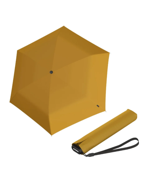 Obrázok z Knirps US.050 ultra light slim manual curry - lehký dámský skládací plochý deštník hořčicová