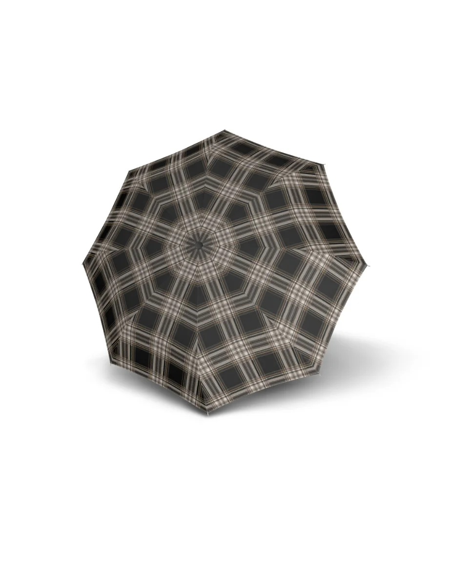 DERBY Hit Mini káro šedivý - skládací deštník světle šedá 700168P02