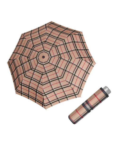 Obrázok z DOPPLER Mini Light Check - pánský skládací deštník hnědá
