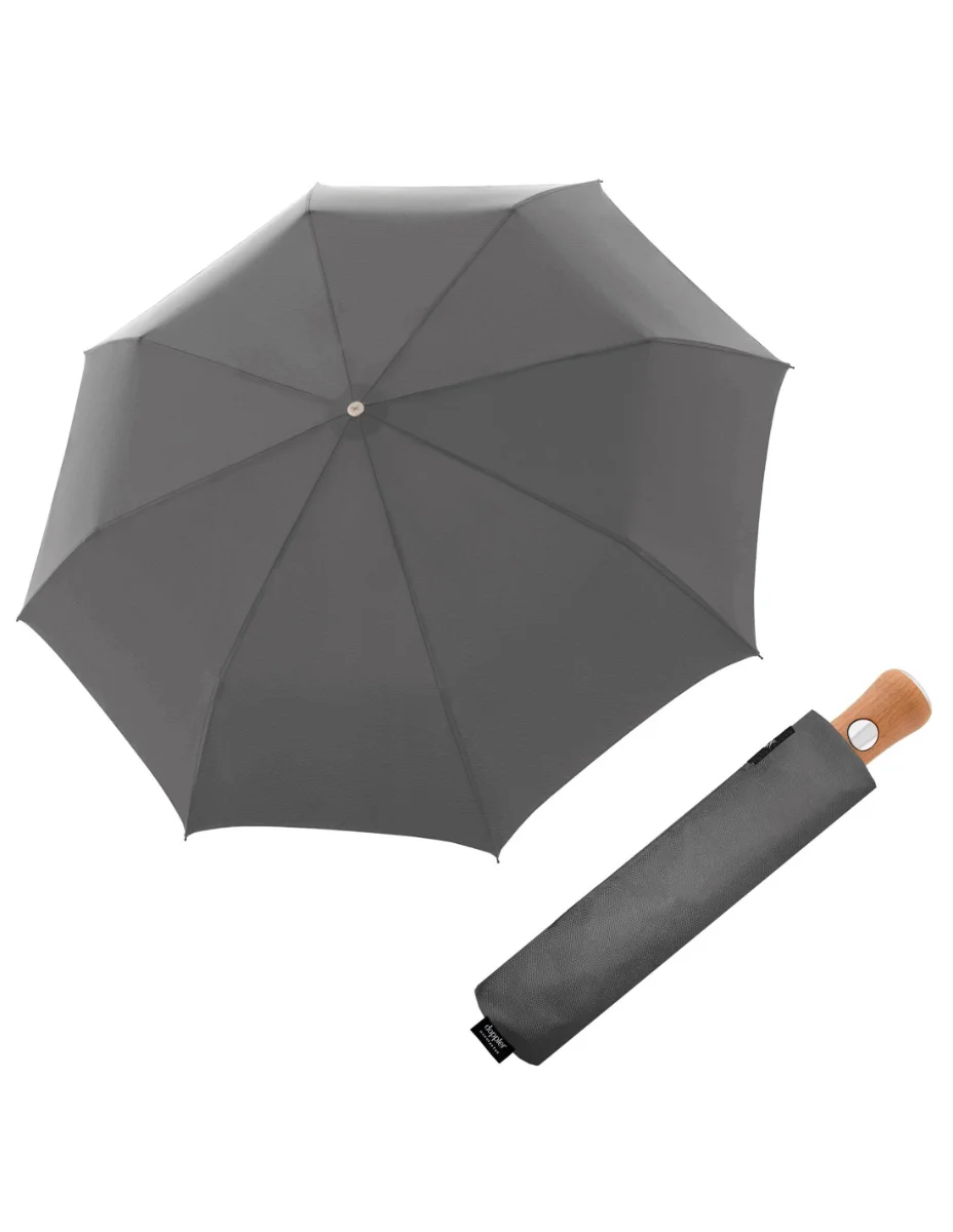 DOPPLER MANUFAKTUR Bellino Nickel matt Oxford - plně automatický luxusní deštník šedá 34240NM-618-4