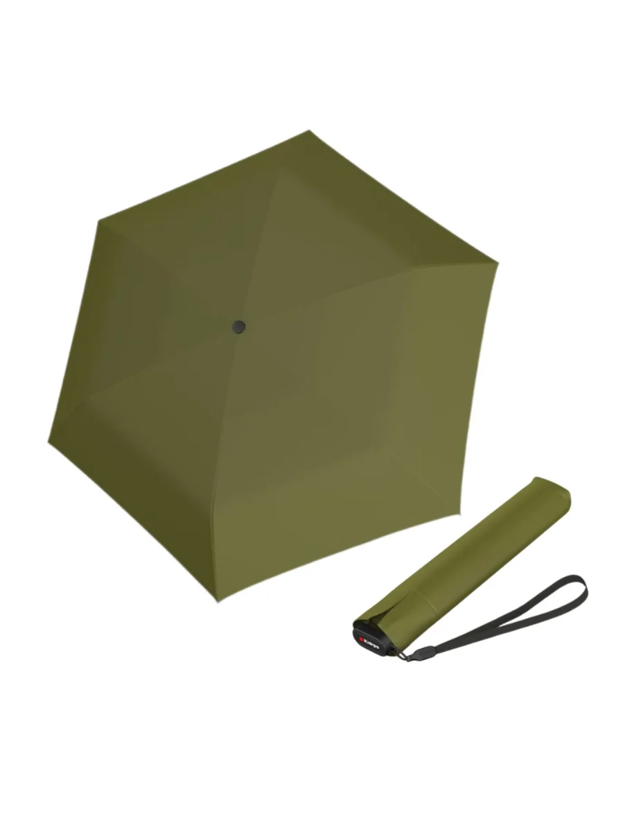 Knirps US.050 ultra light slim manual Cardamom - lehký skládací plochý deštník zelená 9500508847