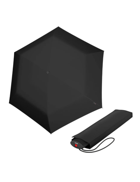 Obrázok z KNIRPS AS.050 SLIM SMALL BLACK - lehký dámský skládací plochý deštník černá