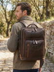 Obrázok z Batoh kožený BHPC Explore BH-385-25 hnědá 18 L