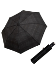 Obrázok z DOPPLER Carbonsteel Magic woven check black grey - pánský plně automatický deštník hnědá