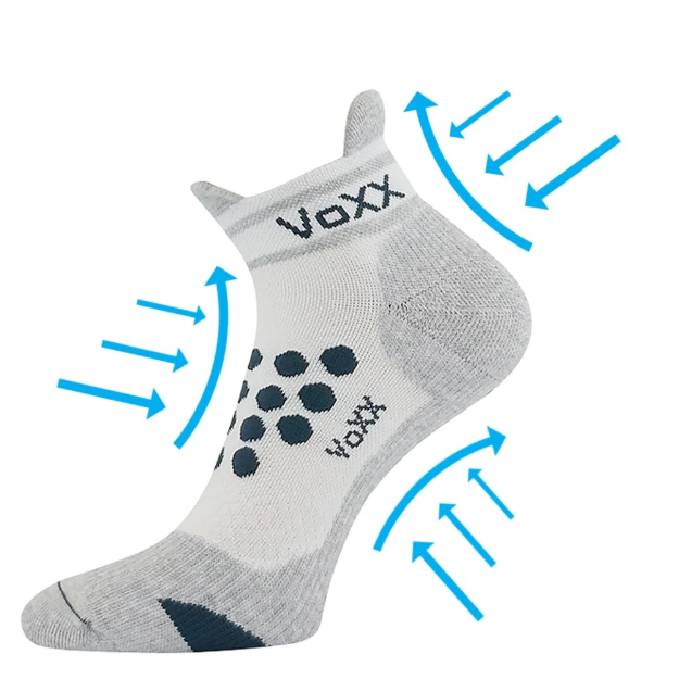 Obrázok z VOXX Ponožky kompresní sportovní SPRINTER nízké s ionty stříbra BÍLÉ S TMAVĚ ZELENOU