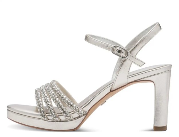 Obrázok z Tamaris 1-28390-46-957 Dámske sandále na podpätku strieborné