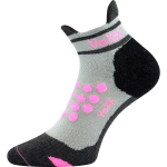 Obrázok z VOXX Ponožky kompresní sportovní SPRINTER nízké s ionty stříbra SVĚTLE ŠEDÉ S RŮŽOVOU