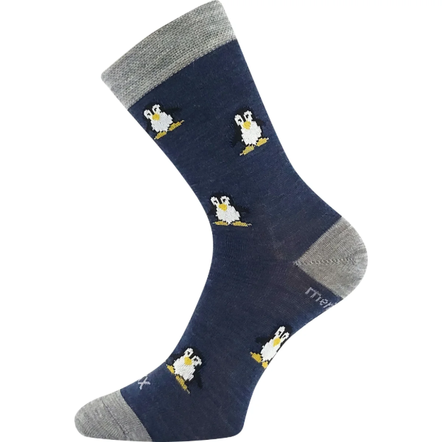 Obrázok z VOXX Ponožky dětské slabé z merino PENGUINIK s ionty stříbra JEANS