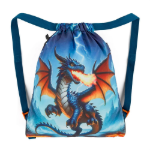 Obrázok z Bagmaster SÁČEK LUMI 26 D školní na přezůvky / tělocvik – drak Modrá 1,5 l