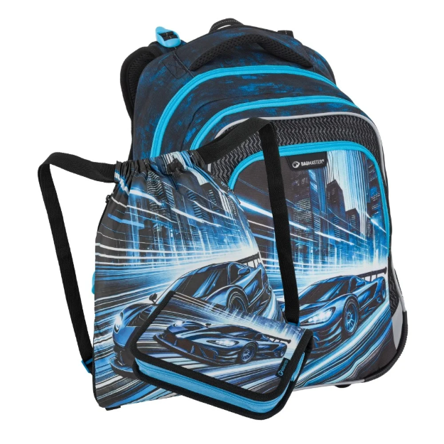 Obrázok z Bagmaster LUMI 26 C malý školní set pro prvňáčky – auto Modrá 25 l