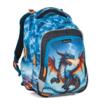 Obrázok z Bagmaster LUMI 26 D malý školní set pro prvňáčky – drak Modrá 23 l