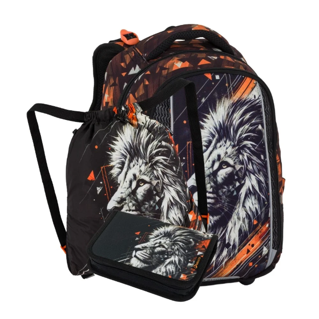Obrázok z Bagmaster VEGA 26 A malý školní set pro prvňáčky – lev Oranžová 22 l