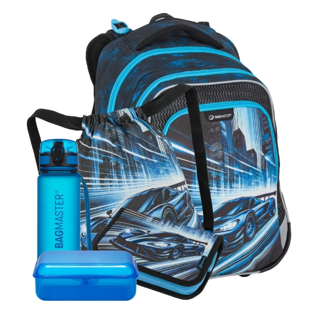 Obrázok z Bagmaster LUMI 26 C velký školní set pro prvňáčky – auto Modrá 25 l