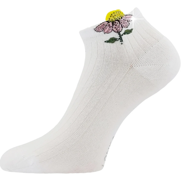 Obrázok z LONKA Ponožky dámské elegantní FLITANA 02 s kamínky BÍLÉ (3 páry)