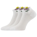 Obrázok z LONKA Ponožky dámské elegantní FLITANA 02 s kamínky BÍLÉ (3 páry)