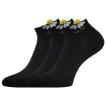 Obrázok z LONKA Ponožky dámské elegantní FLITANA 02 s kamínky ČERNÉ (3 páry)