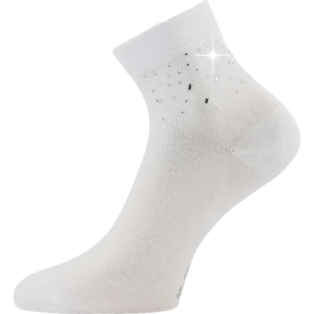 Obrázok z LONKA Ponožky dámské elegantní FLITANA 03 s kamínky BÍLÉ (3 páry)