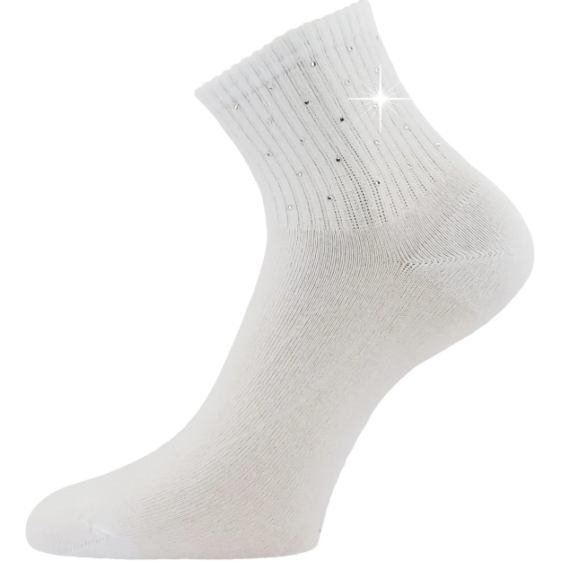 Obrázok z LONKA Ponožky dámské elegantní FLITANA 04 s kamínky BÍLÉ (3 páry)