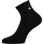 Obrázok z LONKA Ponožky dámské elegantní FLITANA 04 s kamínky ČERNÉ (3 páry)