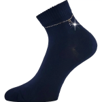 Obrázok z LONKA Ponožky dámské elegantní FLITANA 05 s kamínky TMAVĚ MODRÉ (3 páry)