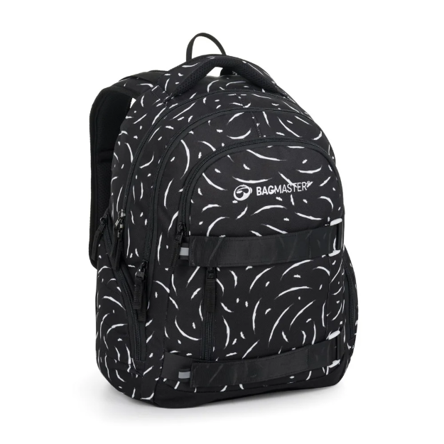 Obrázok z Bagmaster NOMAD 25 A studentský batoh – černo-bílý Černá 30 l