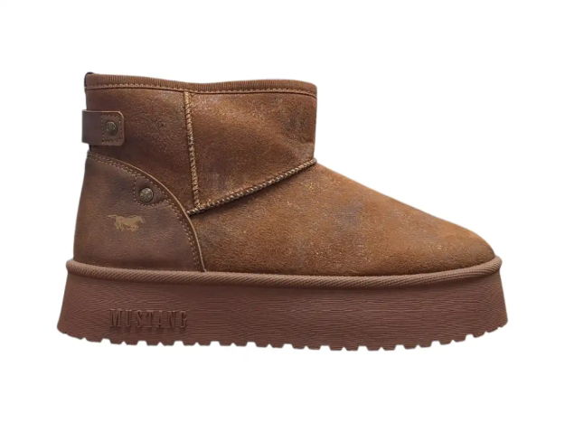 Obrázok z Mustang 15M0202005 Dámske zimné členkové topánky cognac