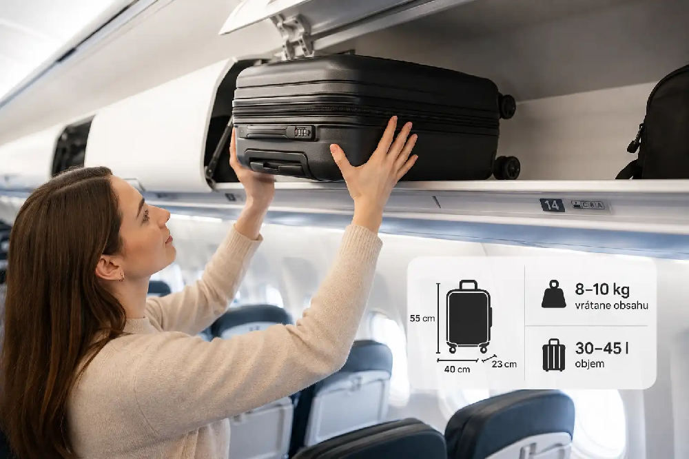 Malý cestovný kufor 43–55 cm ako príručná batožina do lietadla