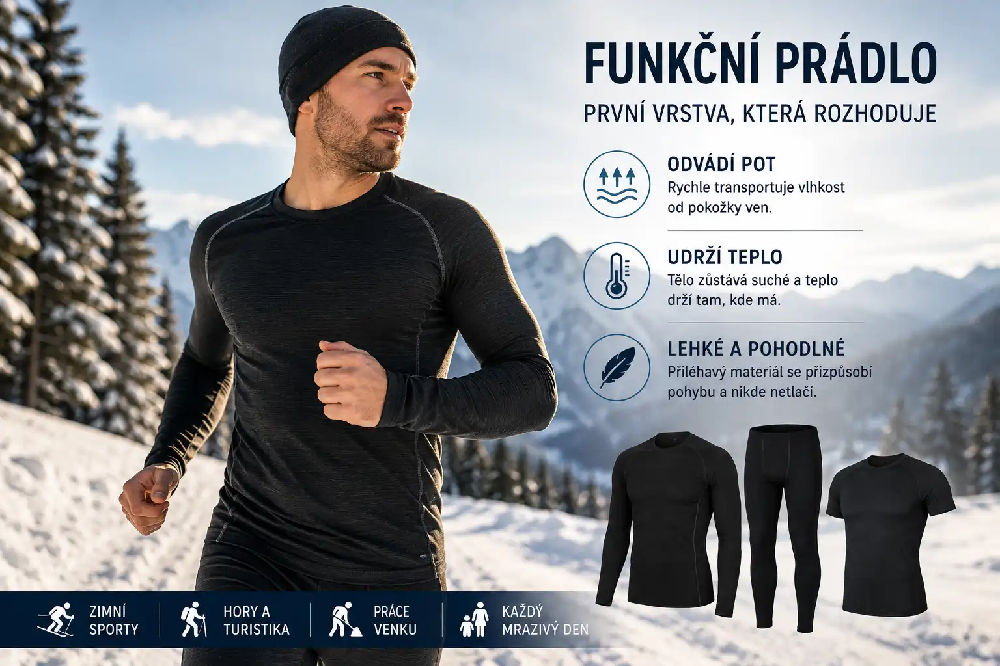 Funkčná bielizeň ako prvá vrstva na zimné športy a prácu vonku