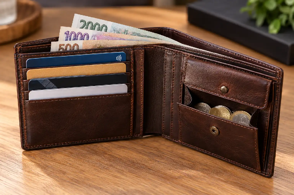 Pánska kožená peňaženka Leguime s priehradkami na karty a bankovky